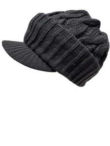 Women's Winter Slouch Knit Cap Warm Oversized Cuffed Beanie Crochet Ski  (Grey) - Picture 1 of 2