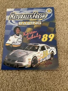Signed Karen Schulz Original Postcard Vintage NASCAR - Picture 1 of 2