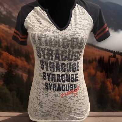Camisa de baloncesto Syracuse naranja para mujer XS cuello en V blanca transparente con azul naranja Foto 1 de 4