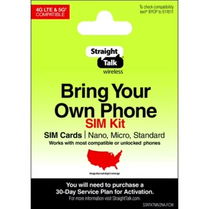 Straight Talk SIM Card (Verizon and T-Mobile) Keep Your Own Phone Kit best Price - Photo 1 sur 7