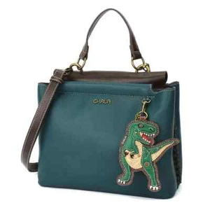 NEW Chala Satchel Crossbody Tote Turquoise Blue Vegan T-REX Dino Coin Purse Gift - Picture 1 of 8