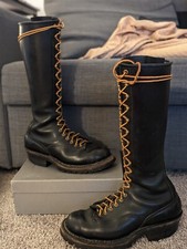 White's Boots Sz 9.5E 15" Shaft Black USA Free Shipping 