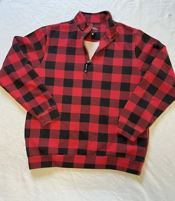 Charles River Apparel 1/4 молнии красный/черный толстовка пуловер с боковыми карманами Med - Изображение 1 из 3