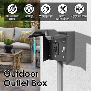 Outdoor Electrical Outlet Box Waterproof Outdoor Outlet Box with 20 Amp EWE - Picture 1 of 11