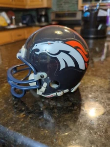 Vintage  Denver Broncos Riddell Football Mini Helmet 1995 NFL 3 5/8 Blue - Picture 1 of 7