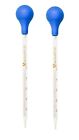 5ml Glass Graduated Pipettes Lab Dropper with Blue Rubber Cap and Scale (2 Pack)
