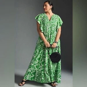 Anthropologie | Maeve the Cassandra maxi dress green size large - Picture 1 of 7