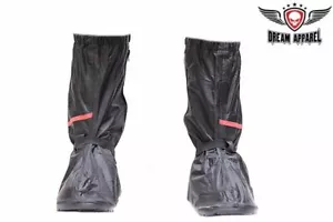 Waterproof Motorcycle Rain Boot Covers with Black Rubber Outer Soles - Foto 1 di 12