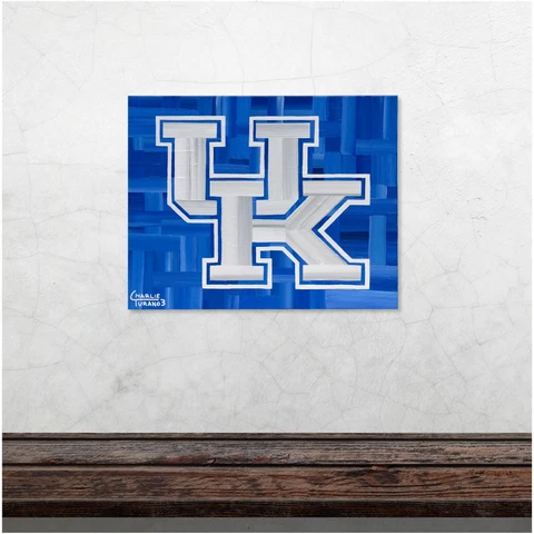 Kentucky Wildcats 16" x 20" Logo with Blue Background Wrapped Original Artwork Cover