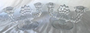Vintage 2er SET.. FOSTORIA..AMERICAN CUBE.. DOPPELTE LEUCHTERHALTER - Bild 1 von 3