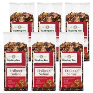 Bünting Tee Erdbeer-Sahne, 200g loser Tee 6er Pack - Bild 1 von 1