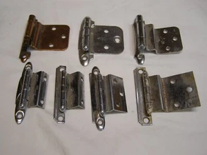 7 Vintage unvergleichliche Offset & Face Mount Schrank Scharniere alle verschieden die meisten Chrom - Bild 1 von 8