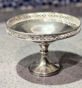 Vintage Pedestal Bowl English Sterling with Markings - Picture 1 of 7