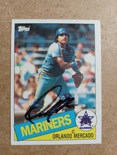 ORLANDO MERCADO 1985 Topps #58 autographed signed card MARINERS 85 OC