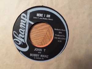 CHAMP 45 RECORD/BOBBY MANZ JOHN T/PEOPLE TALKING/HERE I AM/WISCONSIN COUNTRY/EX+ - Picture 1 of 2