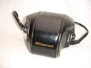 Nikon Nikkormat Nikomat Camera Black Leather Eveready Hard Case Strap Black #655 - Picture 1 of 11