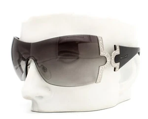 Gafas de sol Bvlgari 651B 939/8G con escudo sin montura negras con cristales de Swarovski con estuche - Imagen 1 de 9