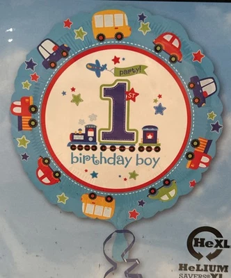 1 Birthday Boy Birthday Party 17” Foil Balloon 1 Year Old First Birthday.  NEW - Image 1 of 3