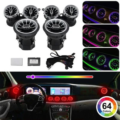 Luz de ambiente delantera de aire W213 6 piezas ventilación de aire para Mercedes Benz clase E 2016-2023 Foto 1 de 4