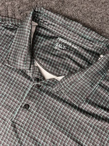 Polo Reebok Golf Uomo 5XLT Verde Check Performance Elasticizzata Alta Grande - Foto 1 di 6