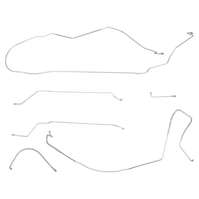 1965 Chevrolet Chevelle Malibu Cnvt Man conjunto de linha de freio a tambor kit tubos de aço inoxidável - Imagem 1 de 4