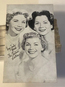 Vintage Penny Exhibit Arcade Card Actress Singer The Fontane Sisters - Picture 1 of 4