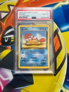 PSA 10 Krabby 51/62 1st Edition Fossil Non Holo Pokemon Card - Picture 1 of 1