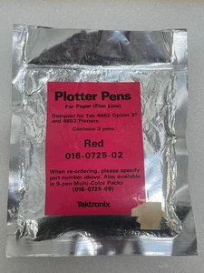 Tektronix 016-0725-02 Red Plotter Pens for 4662 and 4663 - Pack of 3 Pens NEW! - Picture 1 of 2