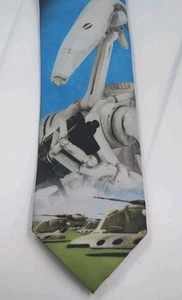 Star Wars Battle Droids Large Mens Necktie LucasFilm Vtg 90s Neck Tie - Picture 1 of 6