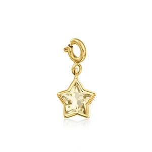 Ross-Simons 1.10 Carat Lemon Quartz Star Charm in 18kt Gold Over Sterling - Picture 1 of 5