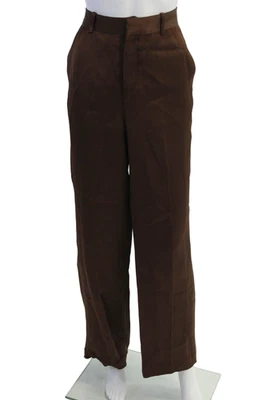 Zara Womens Pocketed Flat Front Wide Legged Pants Solid Brown Size M - Image 1 of 4