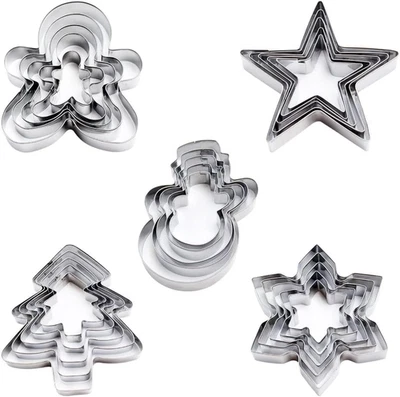 25 Pezzi Formine Biscotti Natalizie Acciaio Inossidabile Stampi Biscotti Nataliz - Immagine 1 di 4