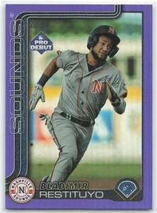 2025 Topps MLB debut lámina púrpura Bladimir Restituyo #PD-37 Nashville Sounds/299 - Imagen 1 de 2
