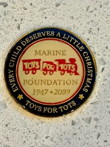 US MARINE CORPS USMC 1947-2009 Toys for Tots Challenge Coin Token - Imagen 1 de 2