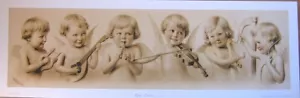 Impresión artística~ORQUESTA DE CUPIDO~Música de Bebés Ángel Victoriano de Colección Reproducción yarda 32x10 - Imagen 1 de 1
