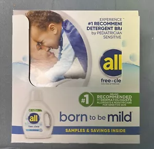 ALL Free and Clear laundry detergent 1 load 1.78 oz travel sample size Box Of 20 - Picture 1 of 2