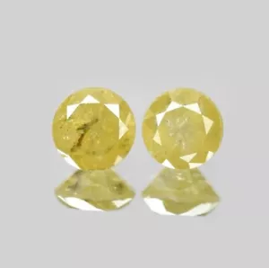 Diamond 0.46 Cts 2pcs Untreated Natural Fancy Intense Yellow Diamond - Picture 1 of 1