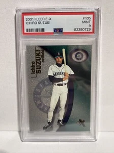 2001 FLEER E-X #105 ICHIRO SUZUKI SP RC 0547/1999 PSA 9 MARINERS FUTURE HOF - Picture 1 of 3