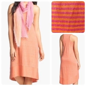 EILEEN FISHER LINEN JERSEY STRIPED DRESS MEDIUM MSRP $278.00 - Picture 1 of 11