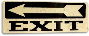 Exit Left Arrow Rustic Street Retro Vintage Garage Shop Decor Metal Tin Sign - Picture 1 of 4