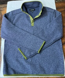 Bonobos Pullover Uomo Quarto Snap Maglione Navy/Verde Taglia S - Foto 1 di 4