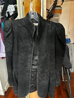 vintage YVES SAINT LAURENT Rive Gauche Black  Jacket Sz 34 - Image 1 of 4