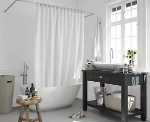 100%Vinyl Deluxe Shower Curtain Liner "Mildew Resistant, Reinforced, Magnetized" - Picture 1 of 15