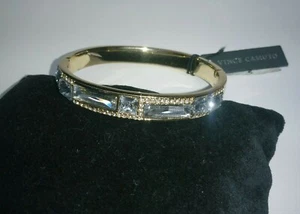 Gorgeous! Vince Camuto NWT Rhinestone on Gold Tone w/ Safety Clasp Bracelet #506 - Picture 1 of 6
