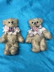 Petite peluche vintage 3 pouces crème MB ours d'artiste 2 mamans ours artiste miniatures