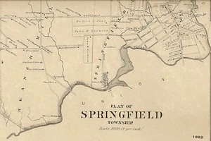 Springfield Union Cty NJ 1882 Map with Businesses and Homeowners Names Shown - Picture 1 of 2