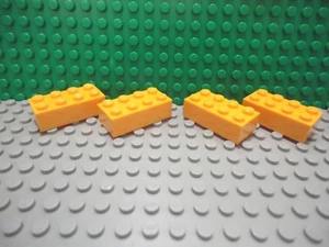Lego 4 Naranja Claro Brillante 2x4 Bloque Ladrillo NUEVO - Imagen 1 de 1