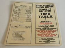 1967 Great Northern Railway, Spokane Division Time Table 1