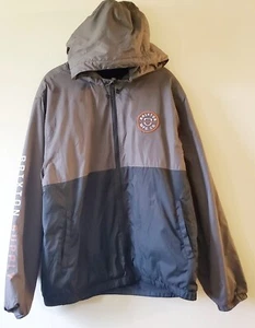 Brixton Claxton Crest Lined Lightweight Zip Hooded Jacket Windbreaker Mens L - Picture 1 of 10
