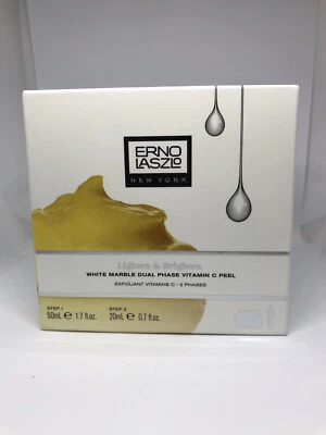 Erno Laszlo White Marble Dual Phase Vitamin C Facial Peel 2 Piece Set NEW In Box - Image 1 of 4